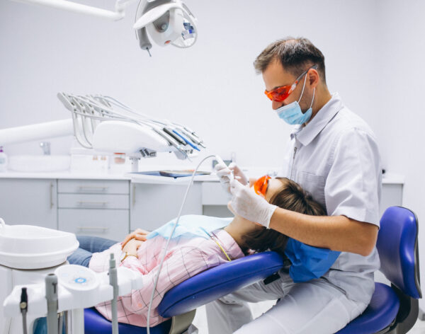 Woman patient at dentist